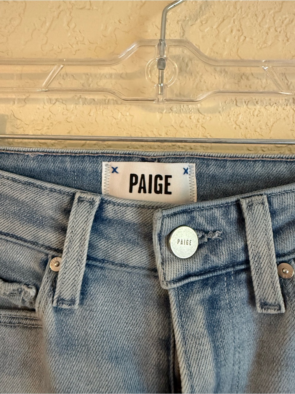 PAIGE Light Blue High-Rise Flare Jeans for Women - Picture 2 of 3